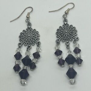 Silver Beaded Earrings
